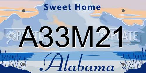 A33M21 Alabama License Plate