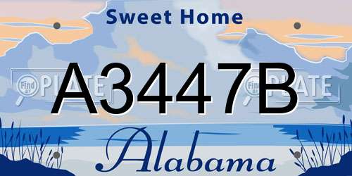 A3447B Alabama License Plate
