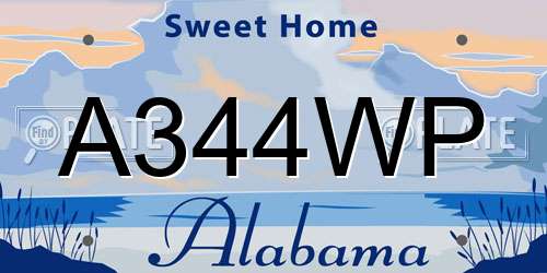 A344WP Alabama License Plate