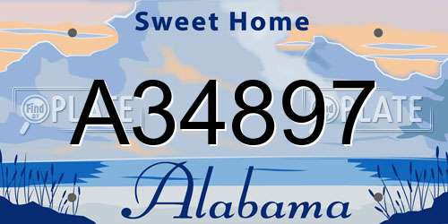 A34897 Alabama License Plate