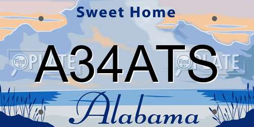 A34ATS Alabama License Plate