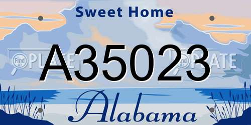 A35023 Alabama License Plate