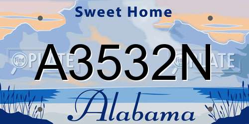 A3532N Alabama License Plate