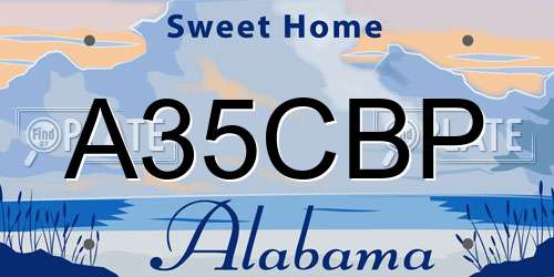 A35CBP Alabama License Plate