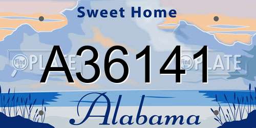 A36141 Alabama License Plate