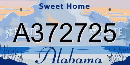 A372725 Alabama License Plate