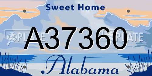 A37360 Alabama License Plate