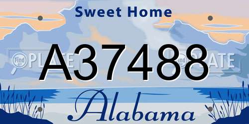 A37488 Alabama License Plate
