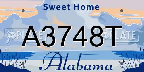 A3748T Alabama License Plate
