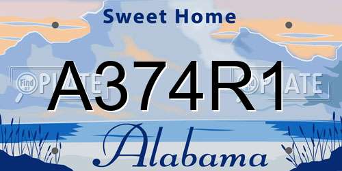 A374R1 Alabama License Plate