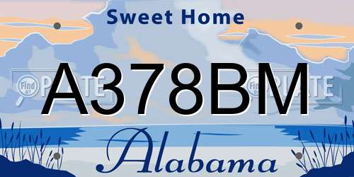 A378BM Alabama License Plate