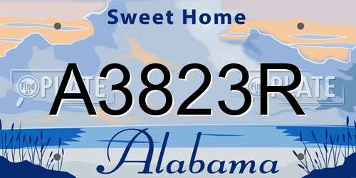 A3823R Alabama License Plate
