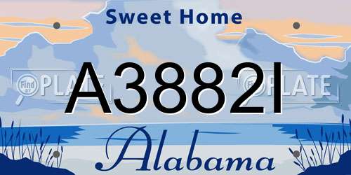 A3882I Alabama License Plate