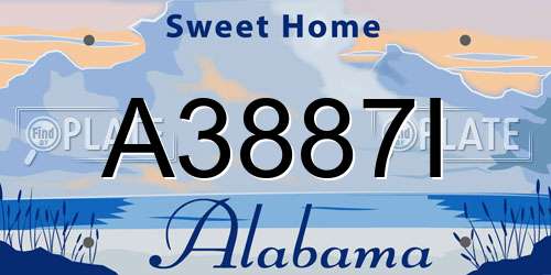 A3887I Alabama License Plate