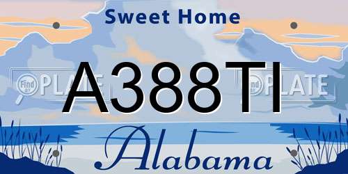 A388TI Alabama License Plate