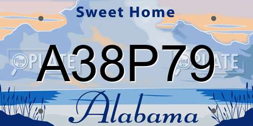A38P79 Alabama License Plate