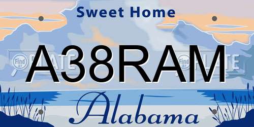 A38RAM Alabama License Plate