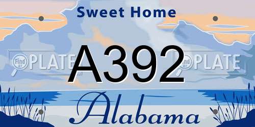 A392 Alabama License Plate