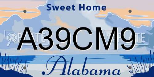 A39CM9 Alabama License Plate