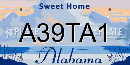 A39TA1 Alabama License Plate