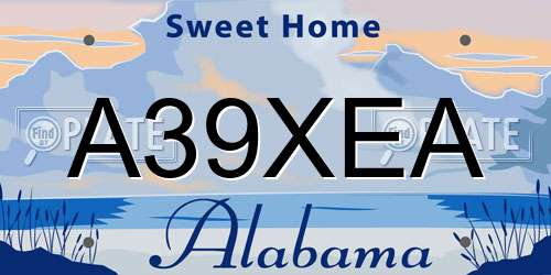 A39XEA Alabama License Plate