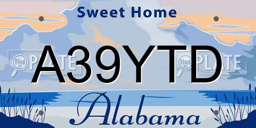A39YTD Alabama License Plate