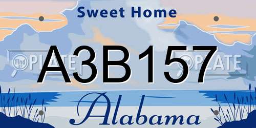 A3B157 Alabama License Plate