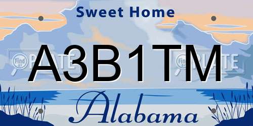 A3B1TM Alabama License Plate