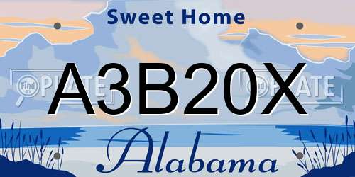 A3B20X Alabama License Plate