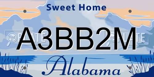 A3BB2M Alabama License Plate