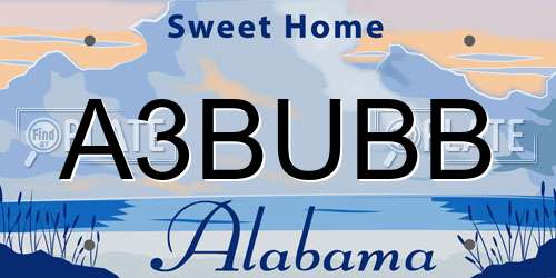 A3BUBB Alabama License Plate