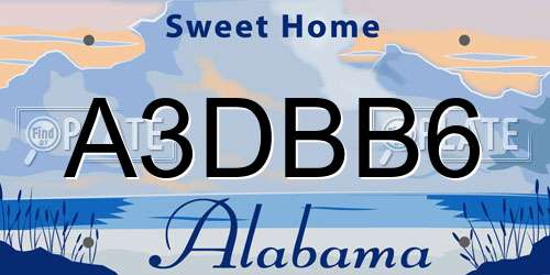 A3DBB6 Alabama License Plate