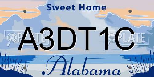A3DT1C Alabama License Plate