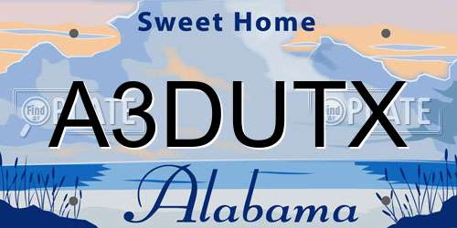 A3DUTX Alabama License Plate