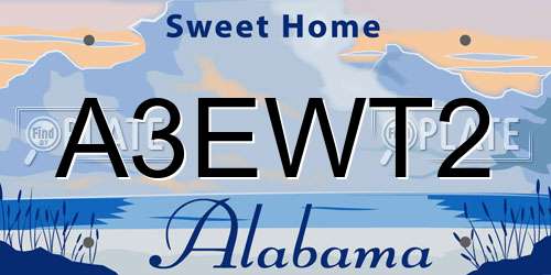A3EWT2 Alabama License Plate