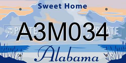 A3M034 Alabama License Plate