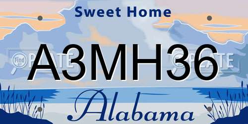 A3MH36 Alabama License Plate