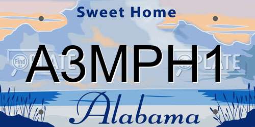 A3MPH1 Alabama License Plate