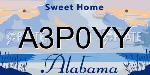 A3P0YY Alabama License Plate