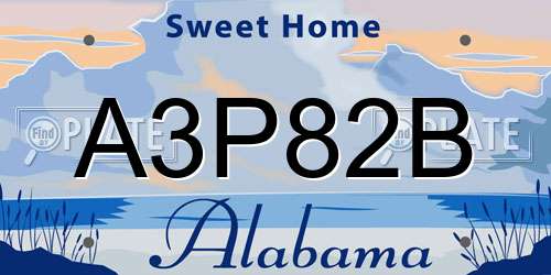 A3P82B Alabama License Plate