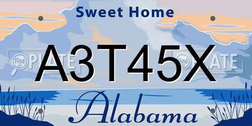 A3T45X Alabama License Plate