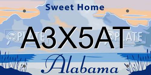 A3X5AT Alabama License Plate
