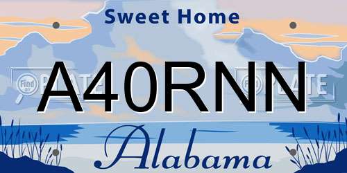 A40RNN Alabama License Plate