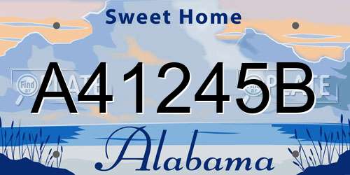 A41245B Alabama License Plate