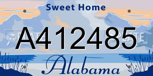 A412485 Alabama License Plate