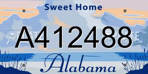 A412488 Alabama License Plate