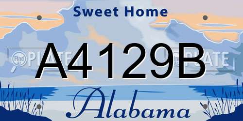 A4129B Alabama License Plate