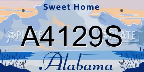 A4129S Alabama License Plate
