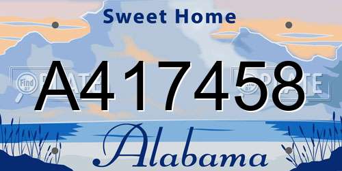 A417458 Alabama License Plate