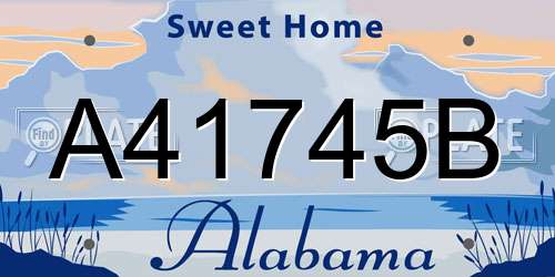 A41745B Alabama License Plate
